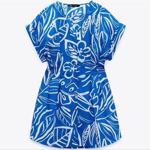 Blue & White Tropical Dress